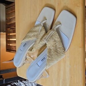 Miista cream terry slide